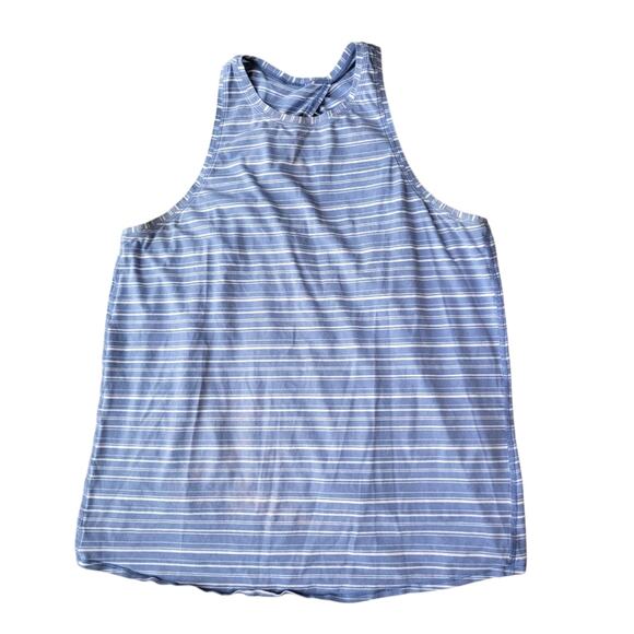 Lululemon All Tied Up Tank Top in Cut Back Stripe Tempest Blue White Sz 12 - Picture 1 of 7